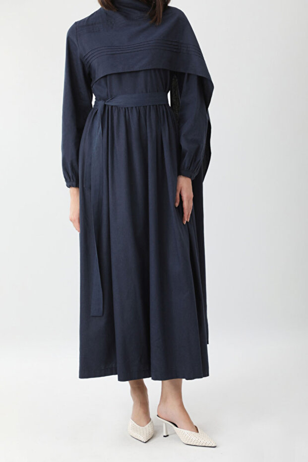 Ahuse Elbise Lacivert - 7