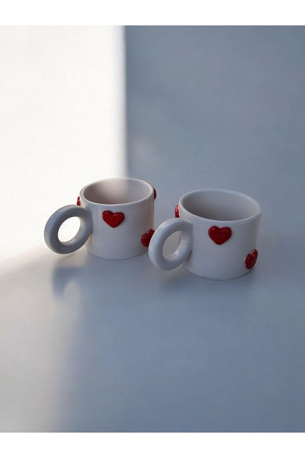 2 ADET EL YAPIMI KALPLİ MUG 200 ML. - 4
