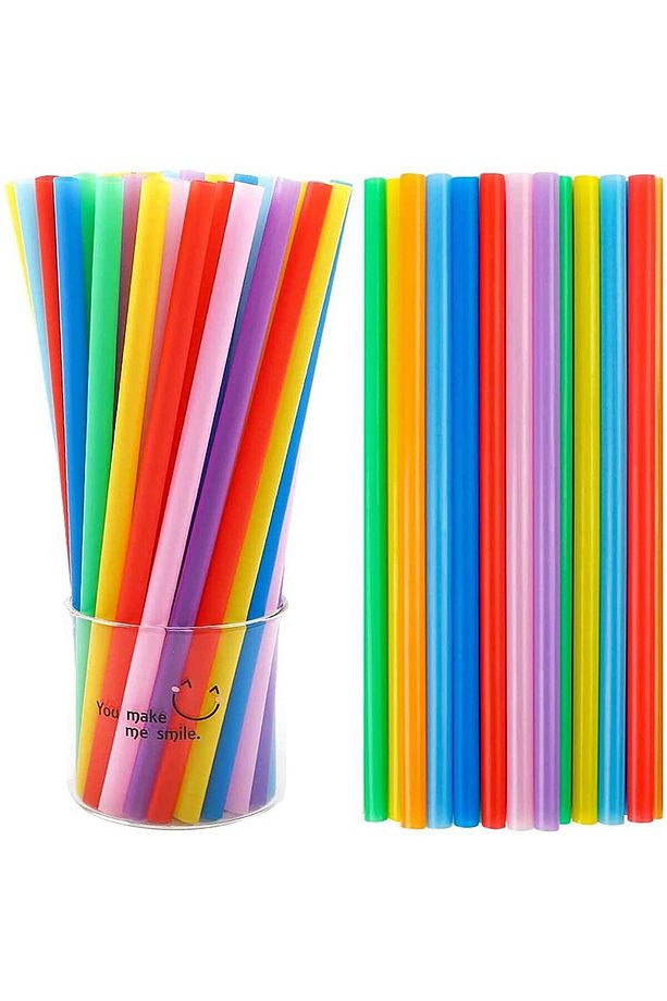 Tek Kullanımlık Renkli Pipet Frozen Soğuk, Sıcak Içecek Için 50 Adet/paket - 1