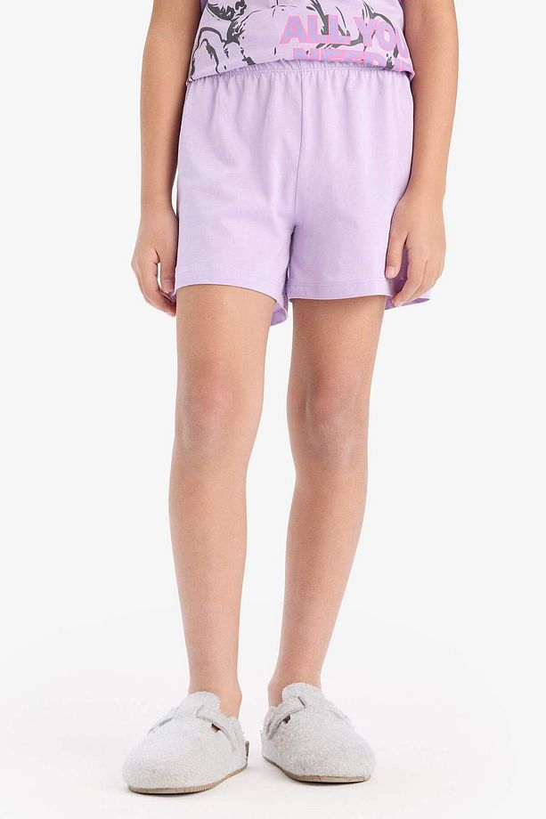 Kız Çocuk Pijama Takımı Baskılı Kısa Kollu Üst Beli Lastikli Şort E6226A825HS - 6