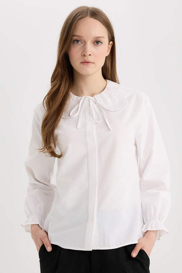 Regular Fit Poplin Uzun Kollu Gömlek Tunik E4355ax25sp - 7