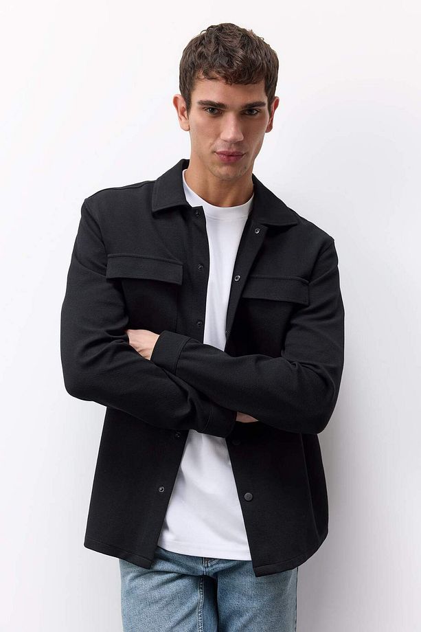 Regular Fit Çift Cepli Twill Uzun Kollu Gömlek E7689ax25sp - 2