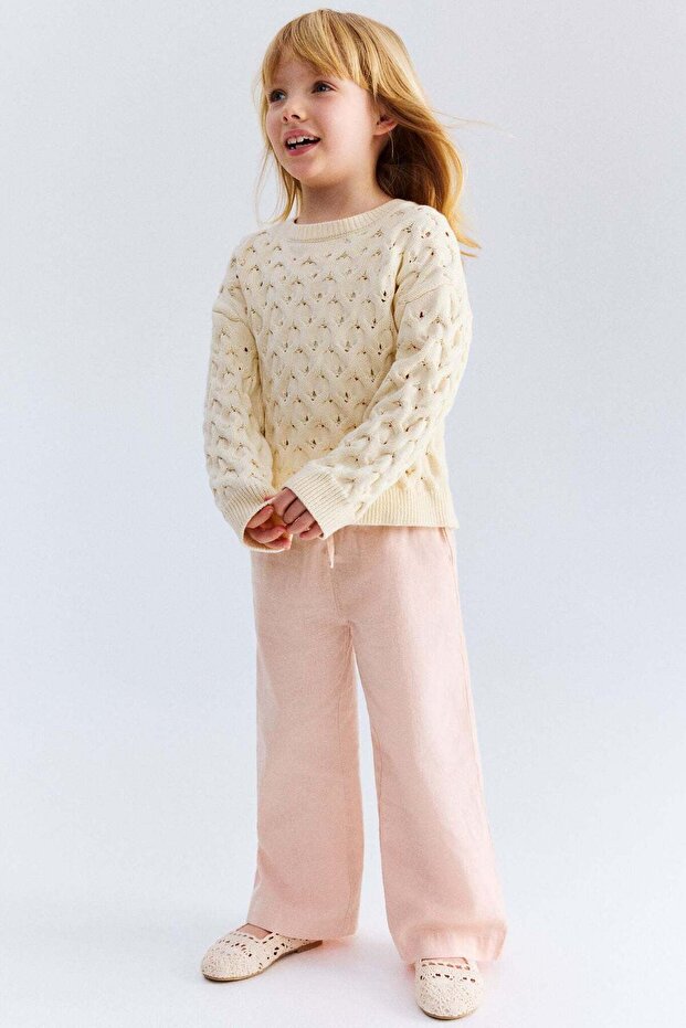 Linen-blend trousers