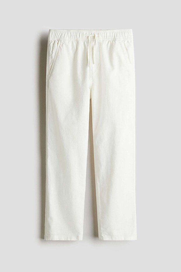 Linen-blend trousers