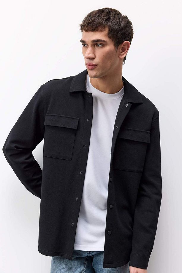 Regular Fit Çift Cepli Twill Uzun Kollu Gömlek E7689ax25sp - 1