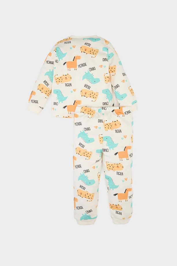Erkek Bebek Pijama Takımı Desenli Uzun Kollu Üst Beli Lastikli Uzun Alt E6940A525SP - 5