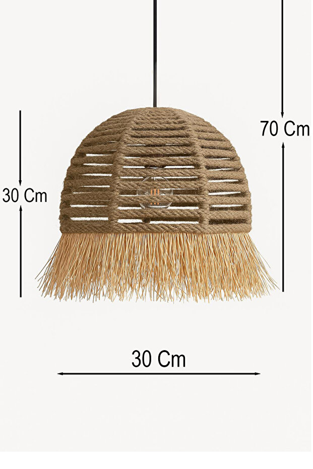 Rafina Handmade Tekli Sarkıt Jüt Avize - 3