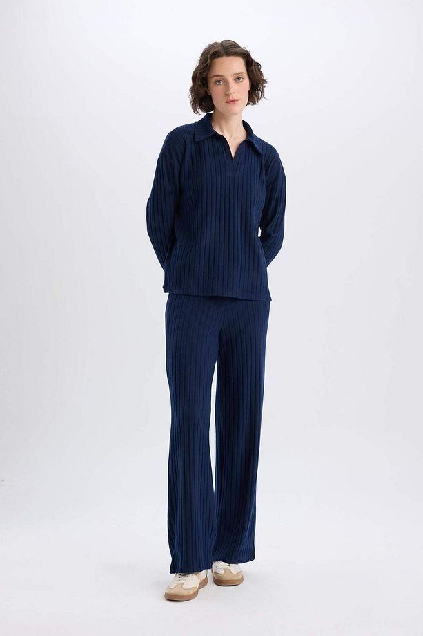 Regular Fit  Fitilli Kaşkorse Kışlık Pantolon Normal Bel B2405AX25SP - 2