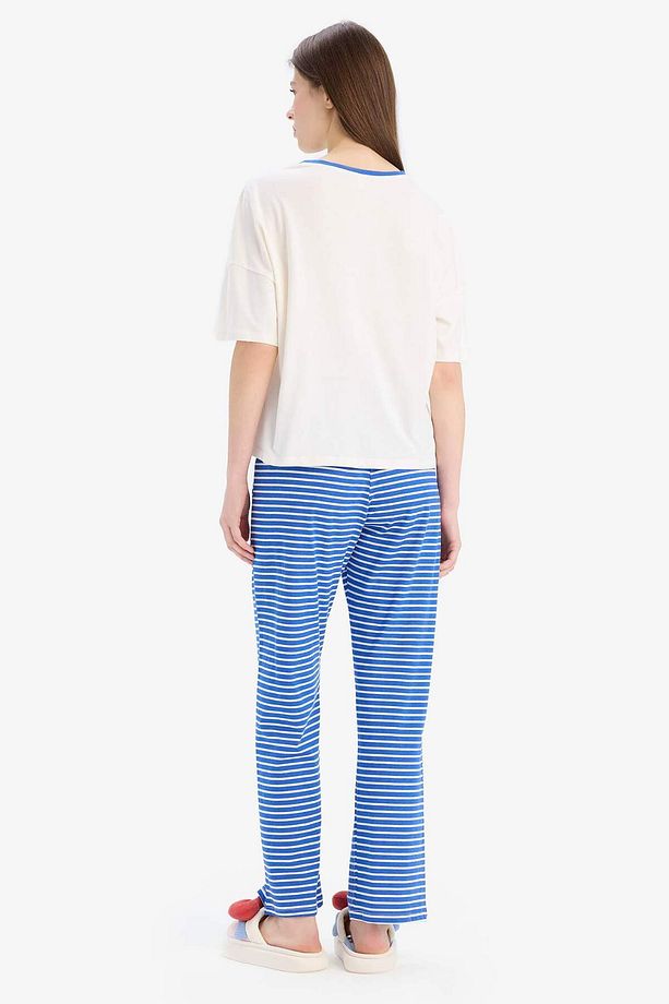 Pijama Takımı Kısa Kollu Üst Esnek Belli Uzun Alt-fall In Love E7181ax25sp - 6