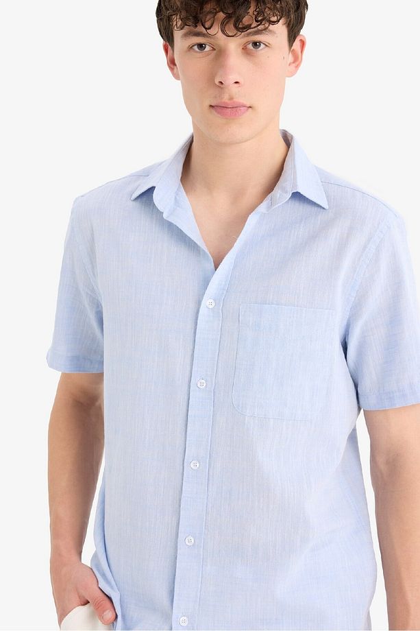 %100 Pamuk Regular Fit Kısa Kollu Gömlek F0228ax25sp - 1