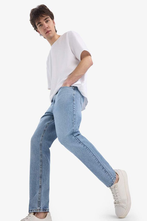 %100 Pamuk 90's Slim Fit Dar Kalıp Yüksek Bel Dar Paça Kar Yıkamalı Jean Pantolon F0161ax25sp - 4