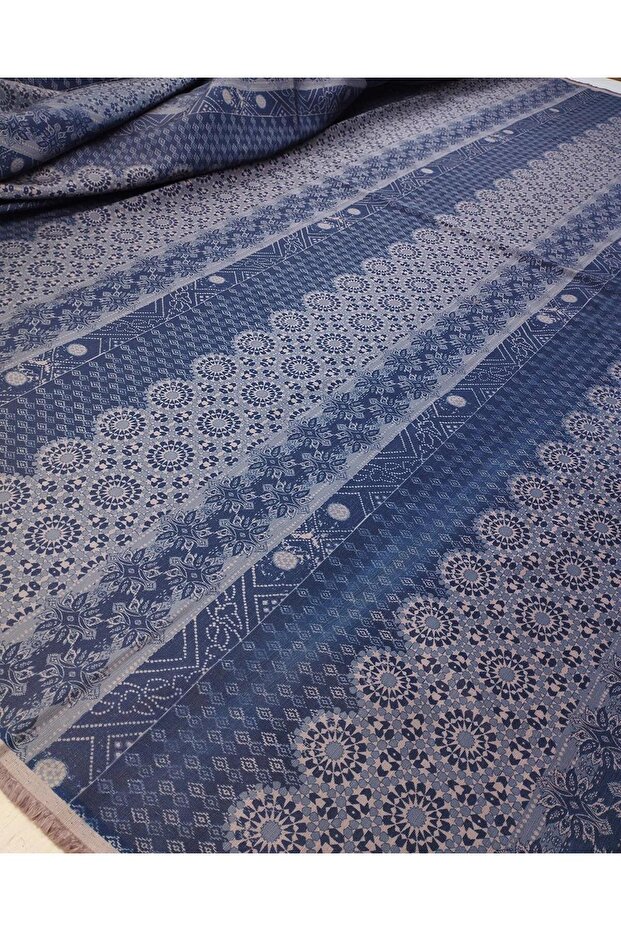 Blue Ethnic Patterned Tok Woven Width: 150