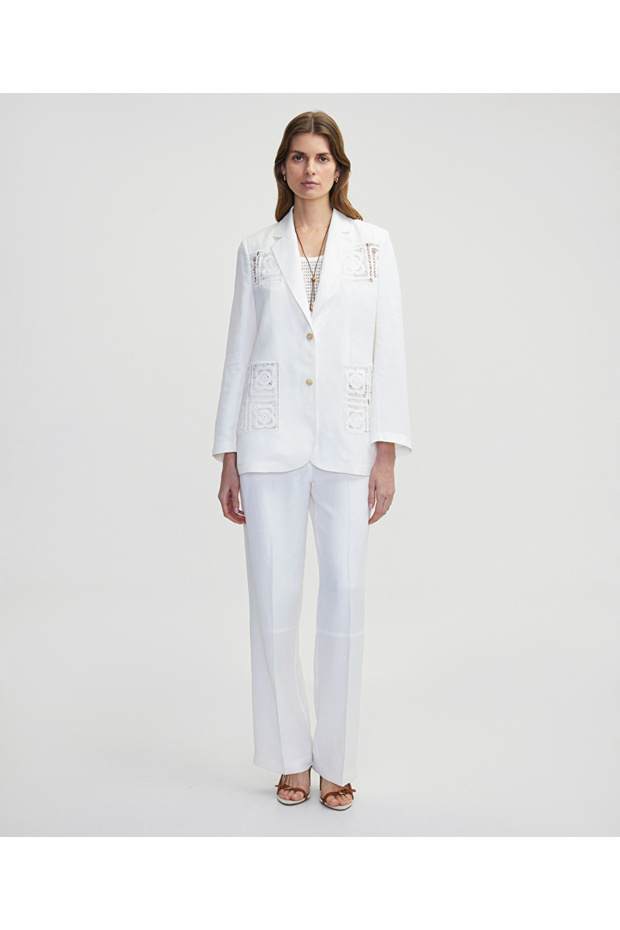 Kroşe aplikeli blazer - 6