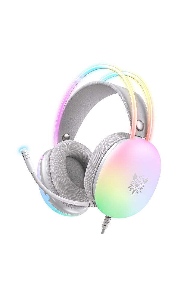 سماعة رأس X25 Gradient RGB Light، سماعة رأس للألعاب لأجهزة PS4/PS5/XBox One/Series/Switch/PC، رمادية