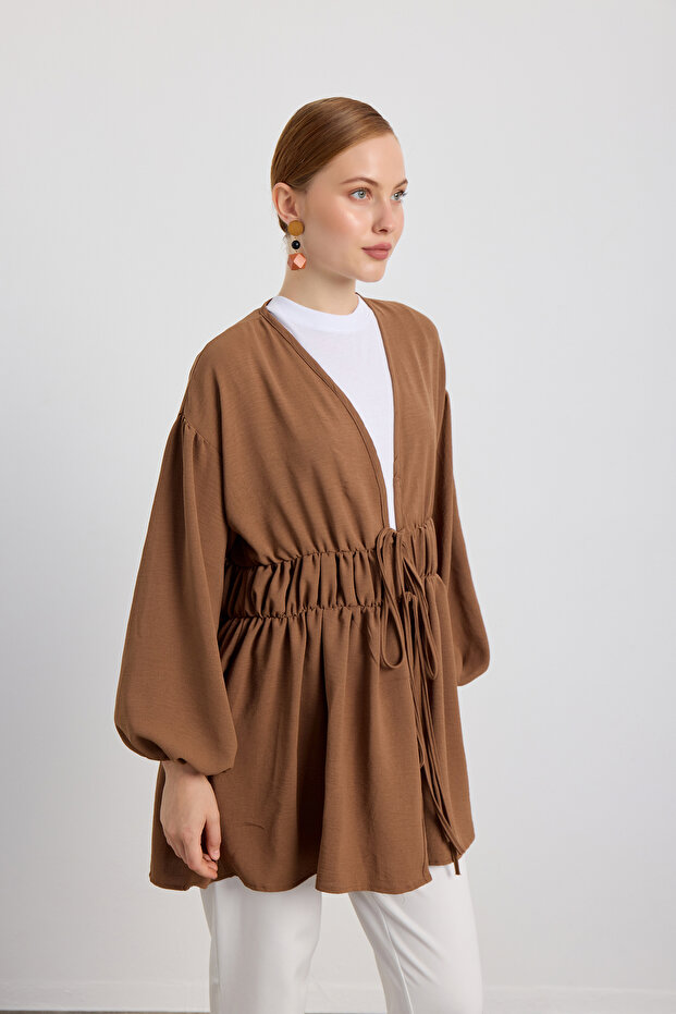 Kahverengi Ayrobin Tunik - 5
