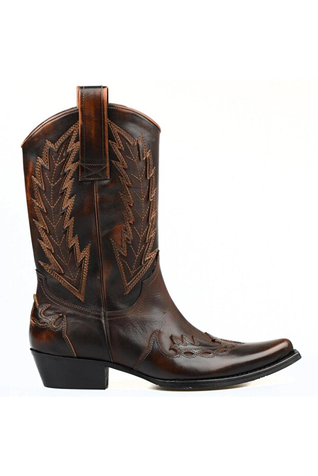 Brown Men's Cowboy Boots (Red)