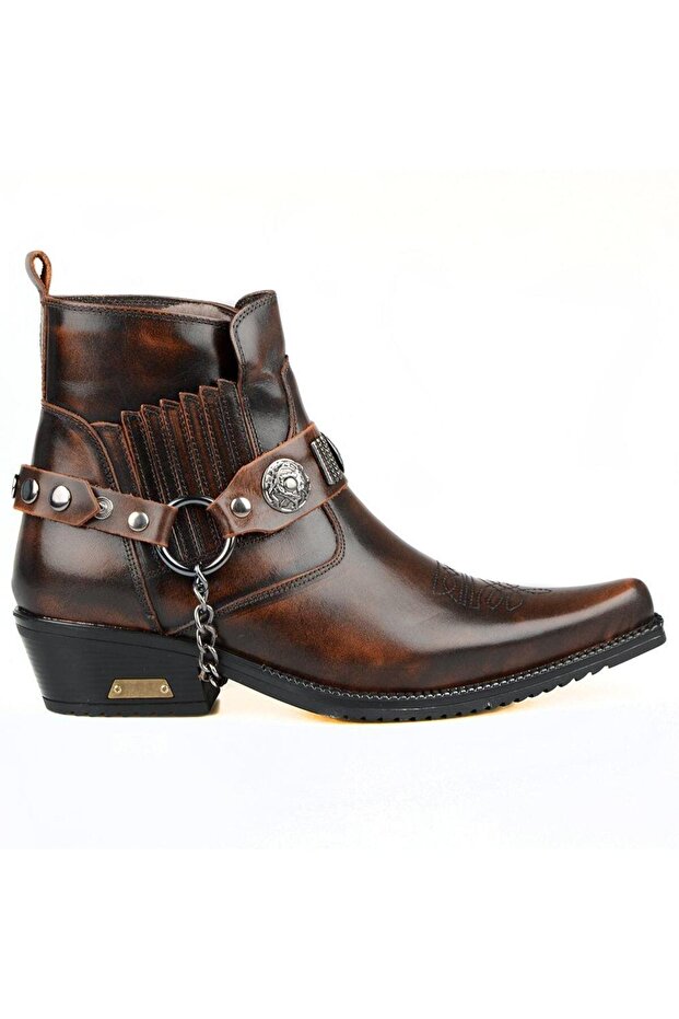 Brown Fur Men's Western Cowboy Boots