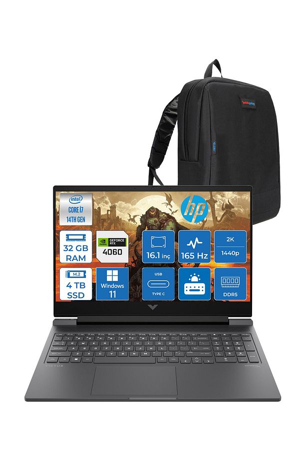 Victus 16-R1088NT I7-14700HX 32GB 4tb SSD RTX4060 8gb WIN11HOME 16.1" Qhd 165Hz B8SG7EAH12si - 1