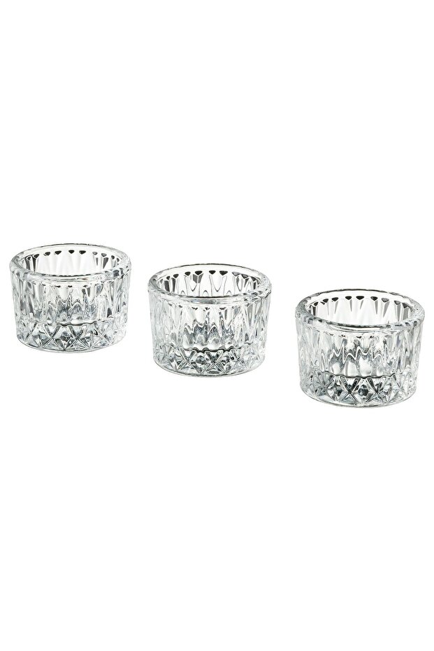 SMÄLLSPIREA Tealight holder, clear glass/patterned, 4 cm