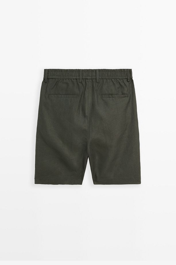 Yarı jogger keten bermuda şort - 6