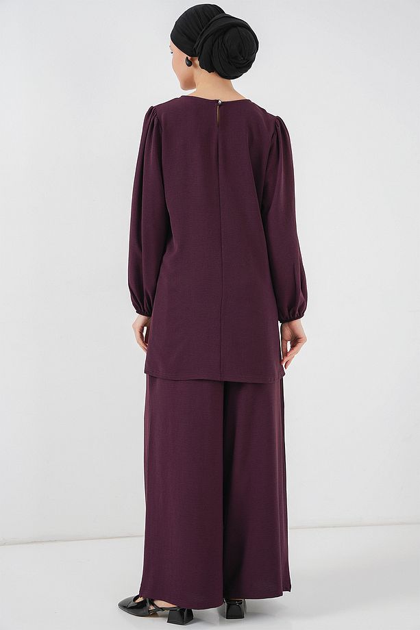 Kadın Ayrobin Tunik Pantolon Alt Üst Takım 6712 - Mürdüm - 6