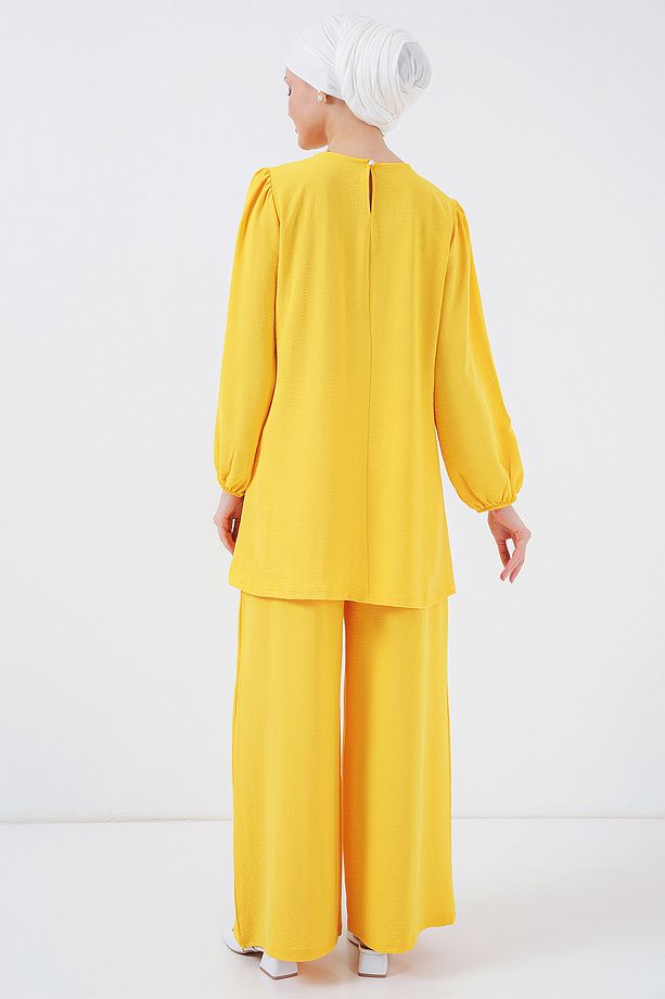 Kadın Ayrobin Tunik Pantolon Alt Üst Takım 6712 - Sarı - 6