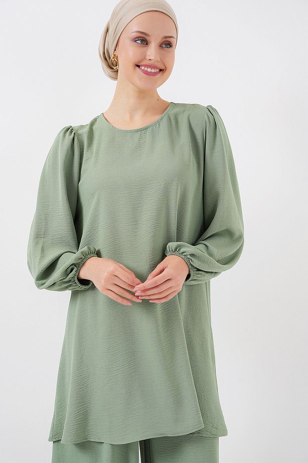 Kadın Ayrobin Tunik Pantolon Alt Üst Takım 6712 - Çağla - 3