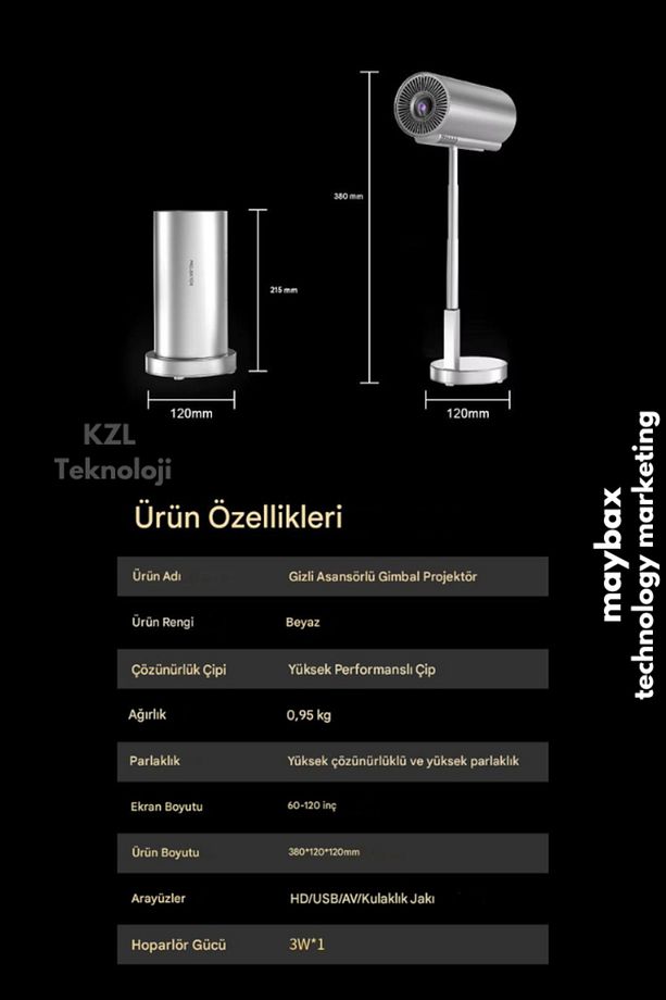 Taşınabilir Mini Android Projeksiyon Sinema 150inç Wifi Bluetooth Ayarlanabilir Boyut - 7