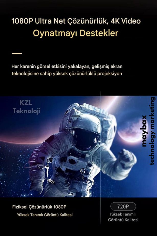 Taşınabilir Mini Android Projeksiyon Sinema 150inç Wifi Bluetooth Ayarlanabilir Boyut - 8