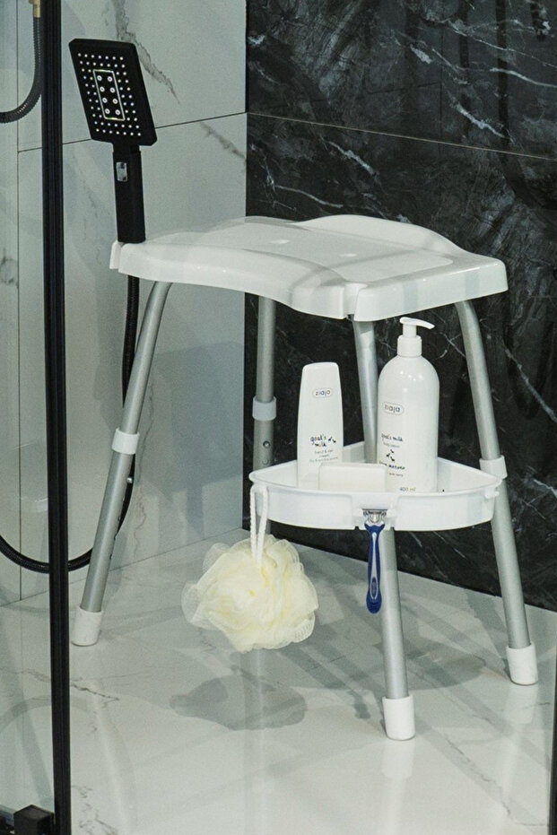 Apollo Duşlu Banyo Taburesi-Beyaz - 1