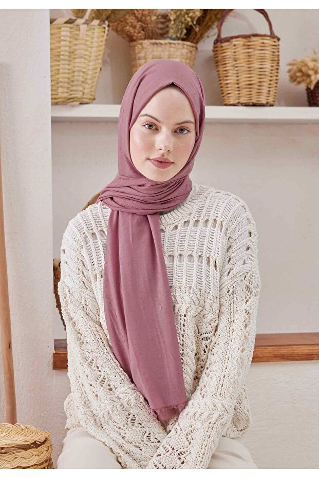 BAMBU ŞAL GÜL PEMBE - 5