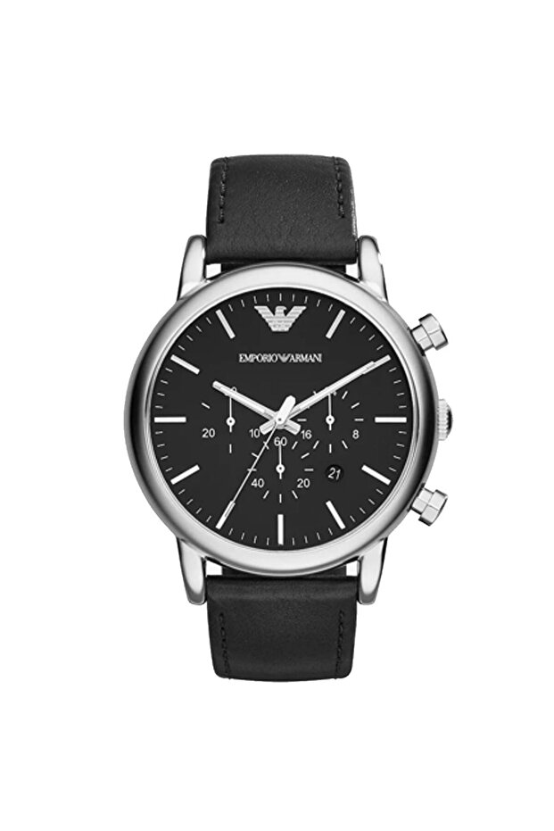 Men Stainless Steel Leather Quartz Watch