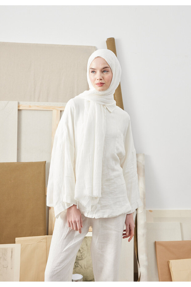 BAMBU ŞAL BEYAZ - 1