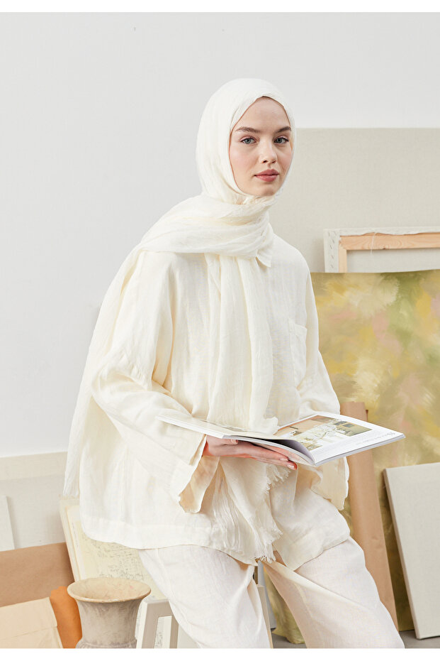 BAMBU ŞAL BEYAZ - 8