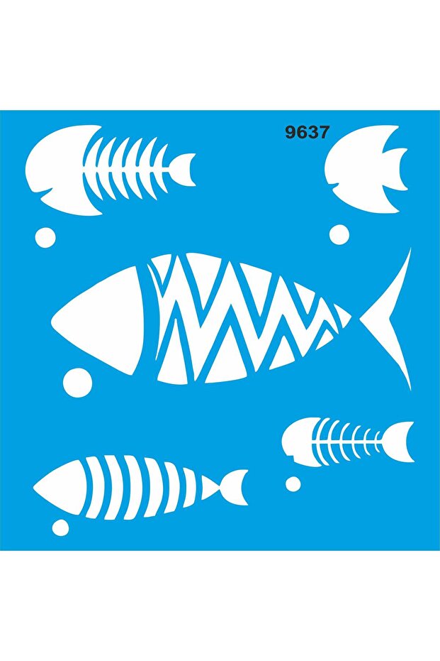 نمط السمك - قالب رسم استنسل - 1