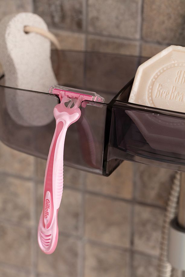 Drippy Banyo Duş Rafı - Şeffaf Siyah - 3