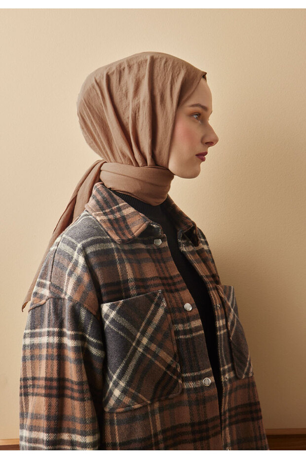 Pamuk Crash Şal Latte - 7