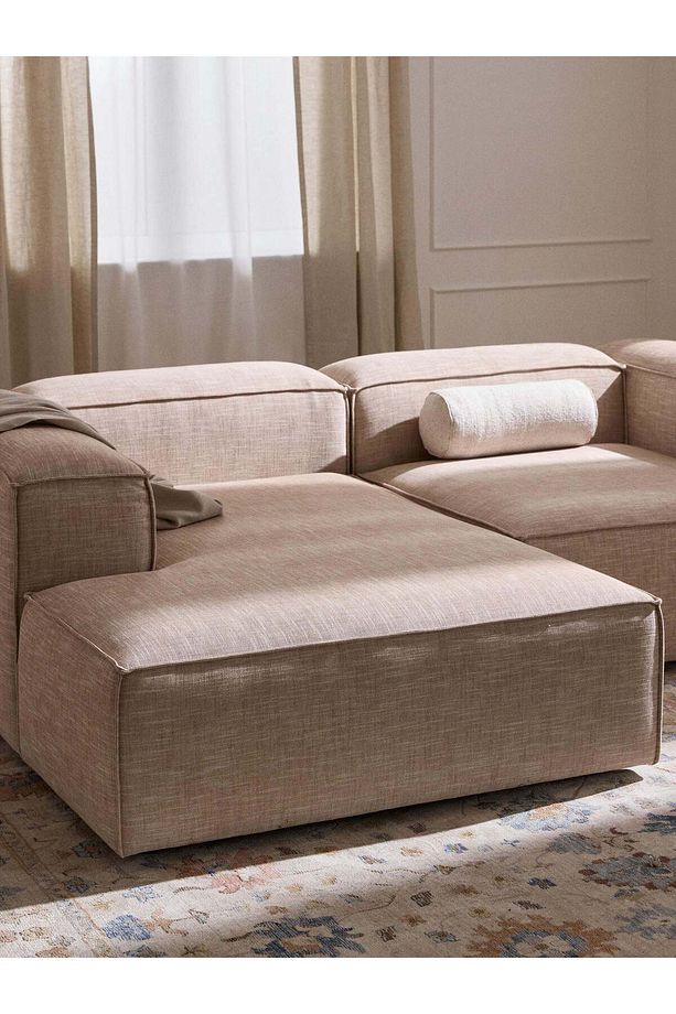 Most Mollis Plus Sol Köşe 2 Modül Köşe Koltuk 09 Bej Keten Kumaş Yumuşak Sünger(EVİNİZE TESLİM) - 4