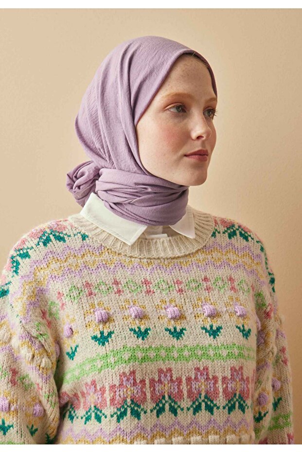 Pamuk Crash Şal Beyaz - 4