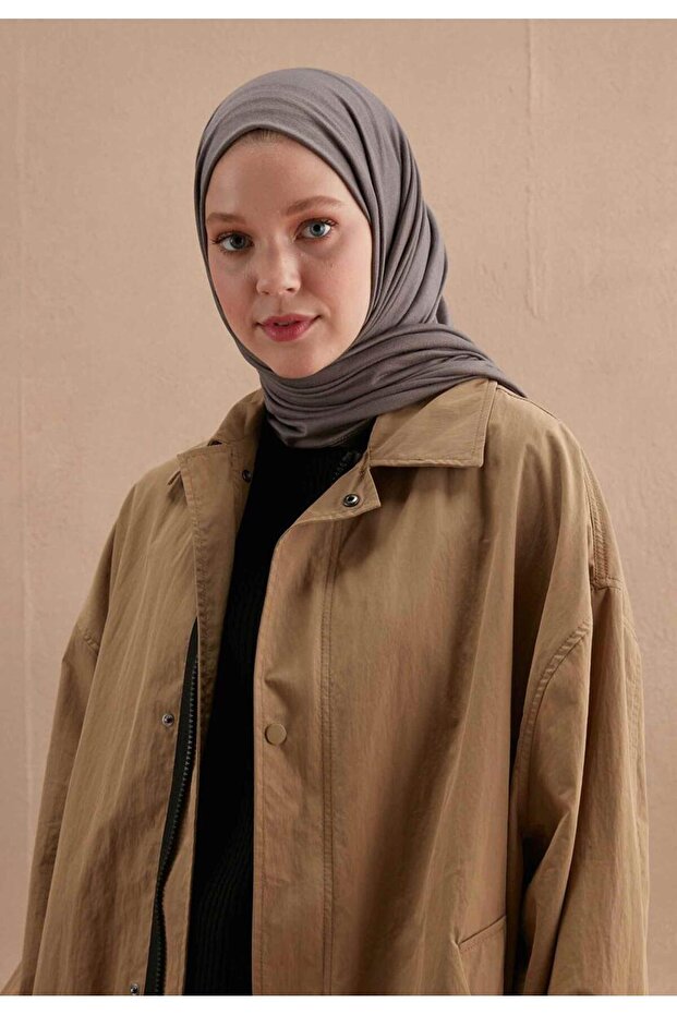 شال ممشط رمادي غامق - 4