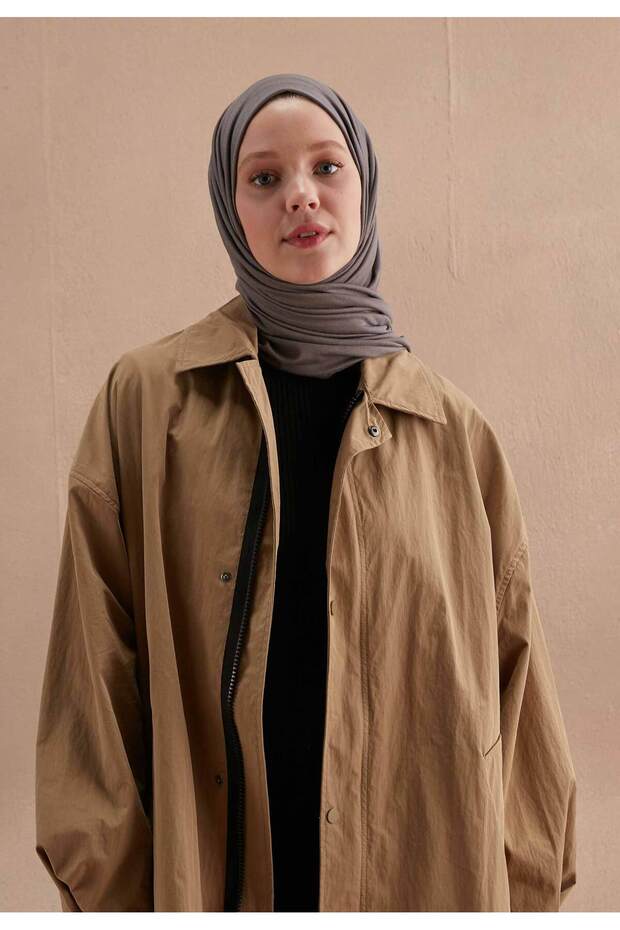 شال ممشط رمادي غامق - 2