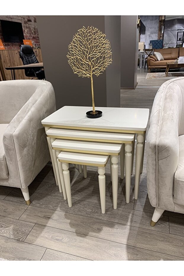 4lü Lüx Zigon Krem Gold - 5