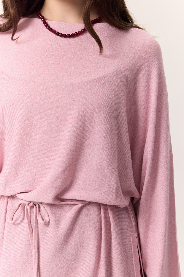 TRİKO KUŞAKLI TUNİK PEMBE - 3