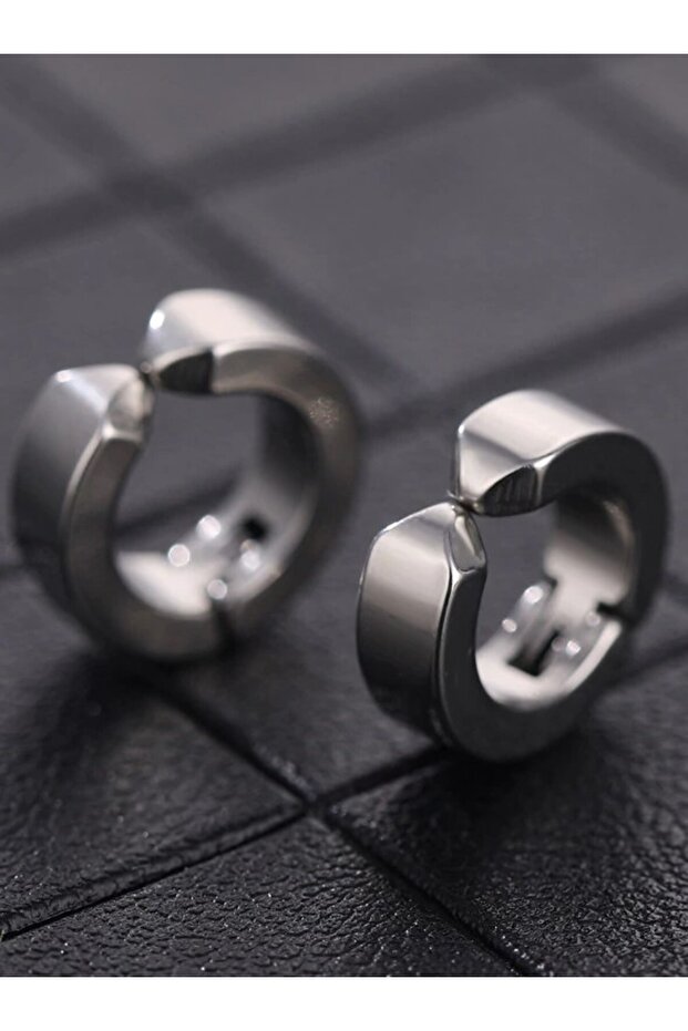 Compression Men's Steel Earrings Thick 6mm No Hole to Ears mse2