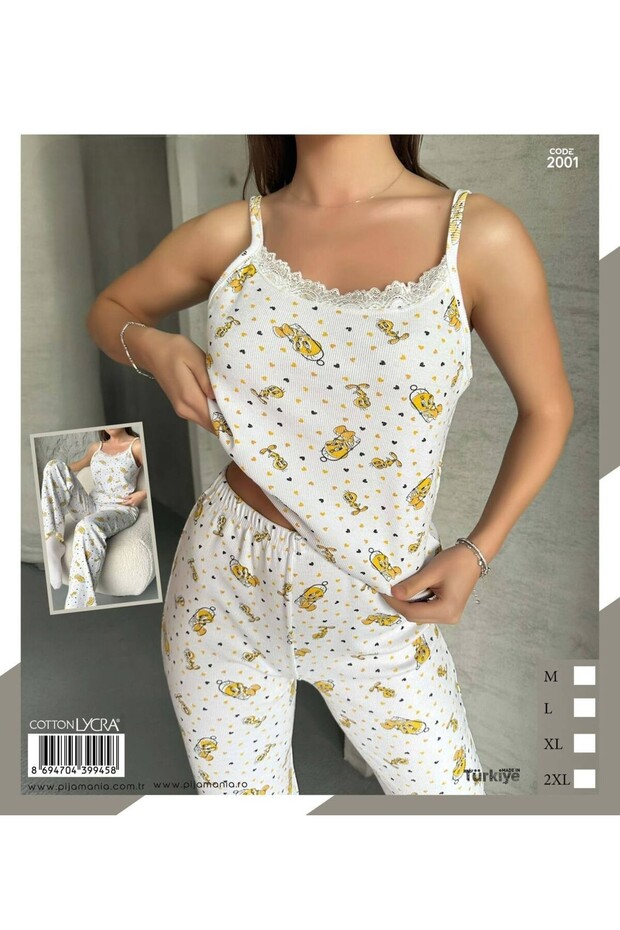 Women's Cotton Full Lycra Suspender Pajamas Suit