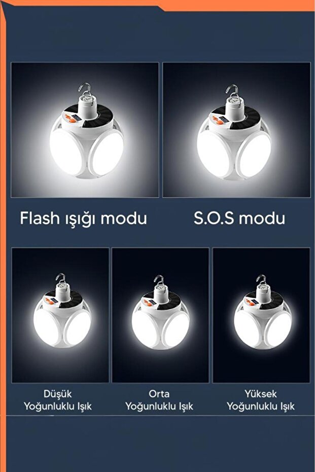 Şarjlı Katlanabilir Solar Lamba - 5