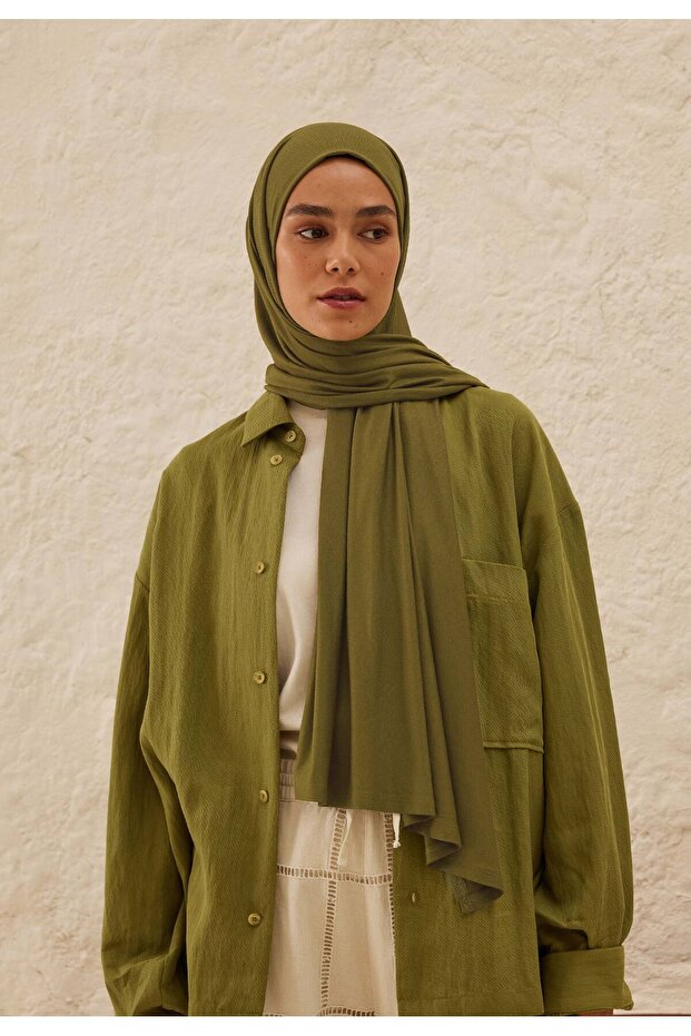 شال قطن ممشط بالزيتون - 2