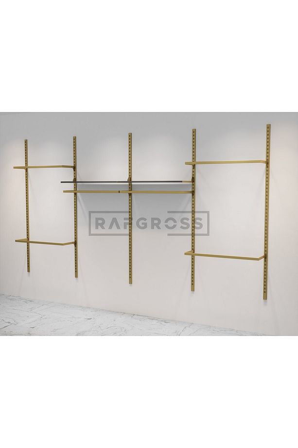 Mağaza Raf Sistemi, Askılık Sistemi, Butik Rafı, Mağaza Stand, Giyinme Odası-365x200 Cm - 3