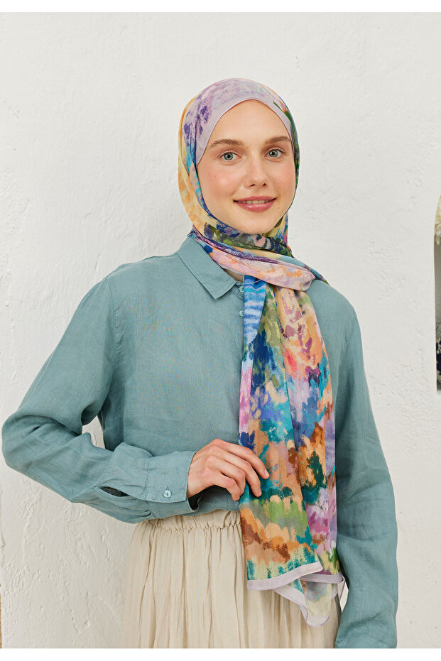 Lavender Ram Esther Patterned Shawl - 7