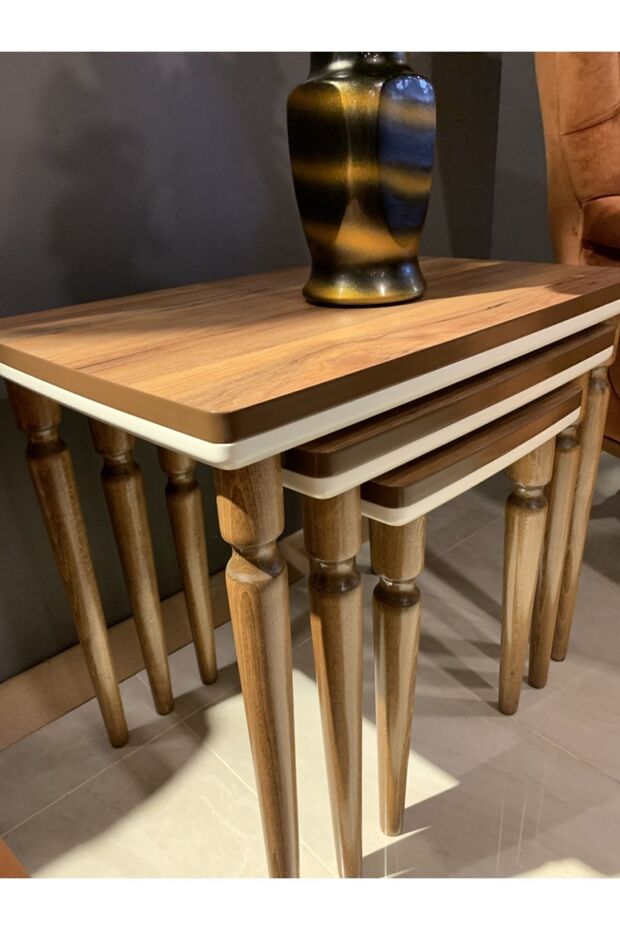 3lü Lüx Zigon Sehpa Ceviz - 1